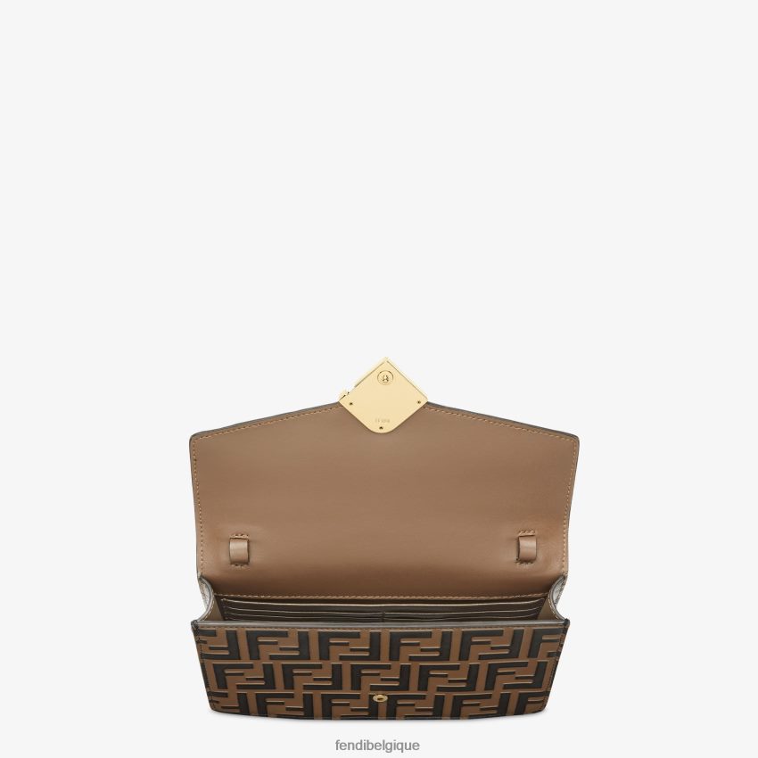 accessoires Fendi portefeuille en cuir ff beige femmes 8X8J2J1413 Fendi Lunette De Soleil