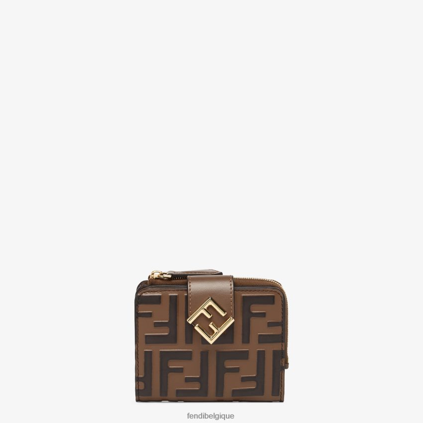 accessoires Fendi portefeuille en cuir ff blanc femmes 8X8J2J1412 Fendi Belgique