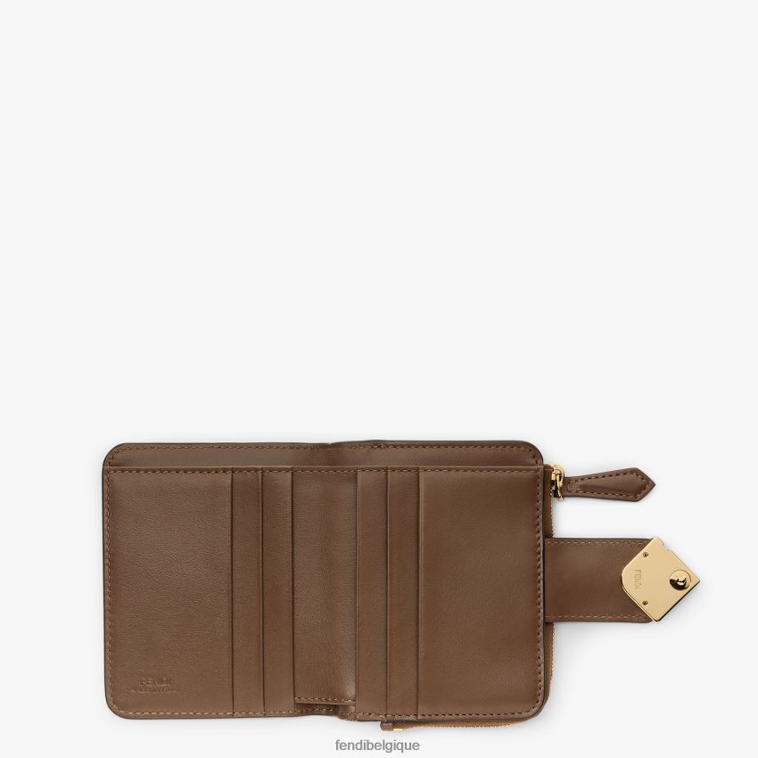 accessoires Fendi portefeuille en cuir ff blanc femmes 8X8J2J1412 Fendi Belgique