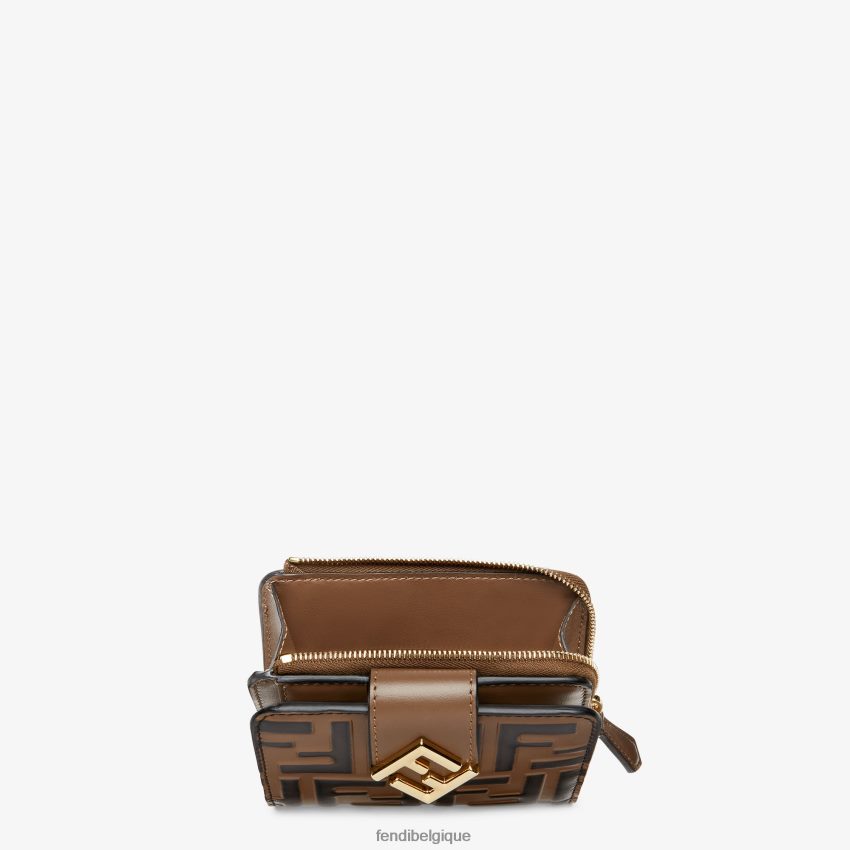 accessoires Fendi portefeuille en cuir ff blanc femmes 8X8J2J1412 Fendi Belgique