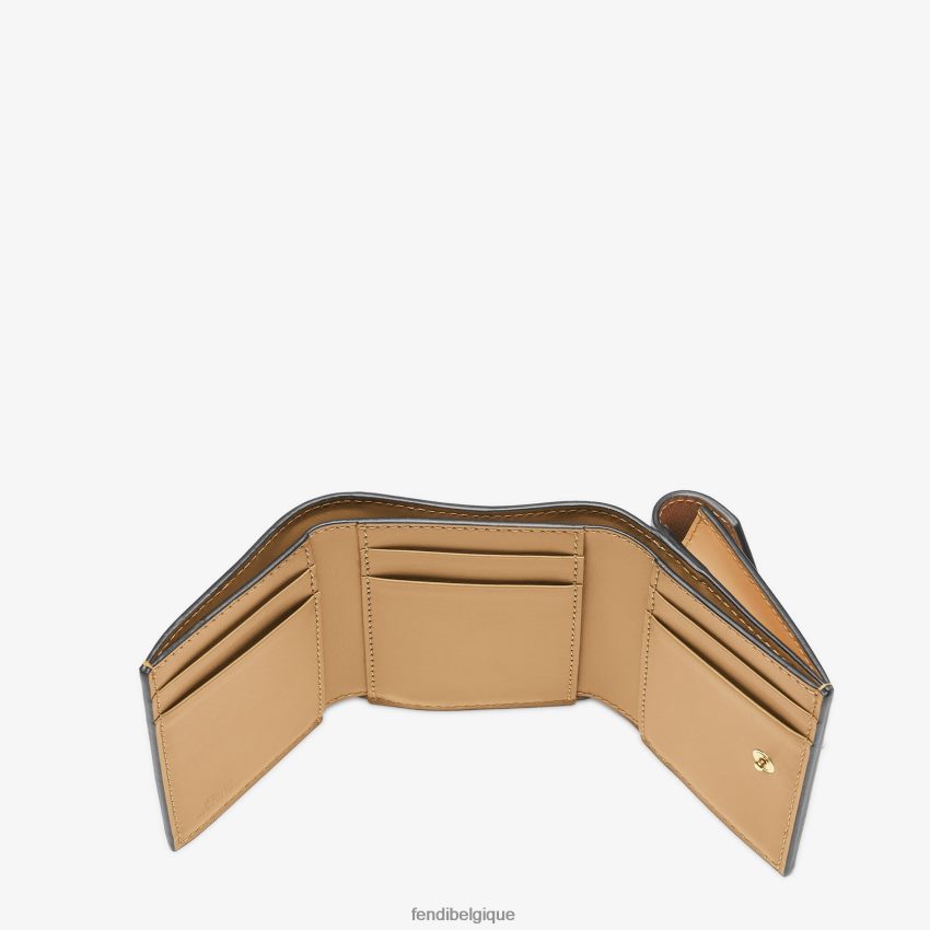 accessoires Fendi portefeuille en cuir ff diamants brun femmes 8X8J2J1431 Fendi Lunette De Soleil