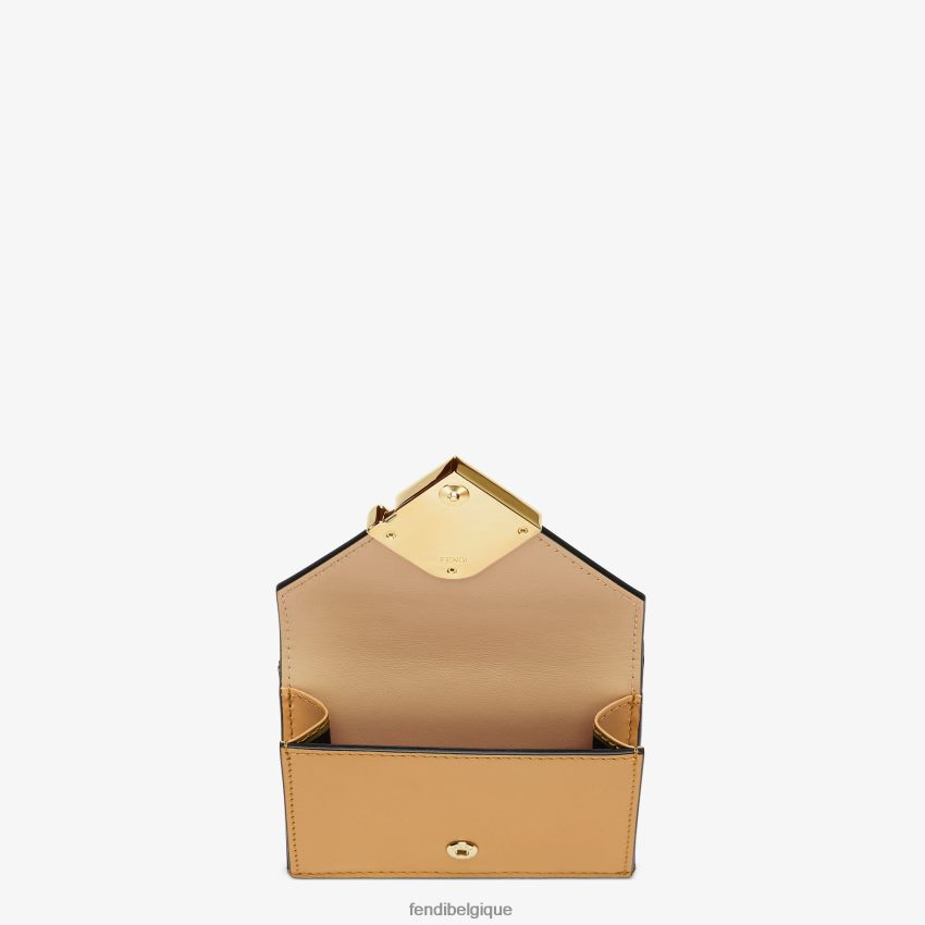 accessoires Fendi portefeuille en cuir ff diamants brun femmes 8X8J2J1431 Fendi Lunette De Soleil