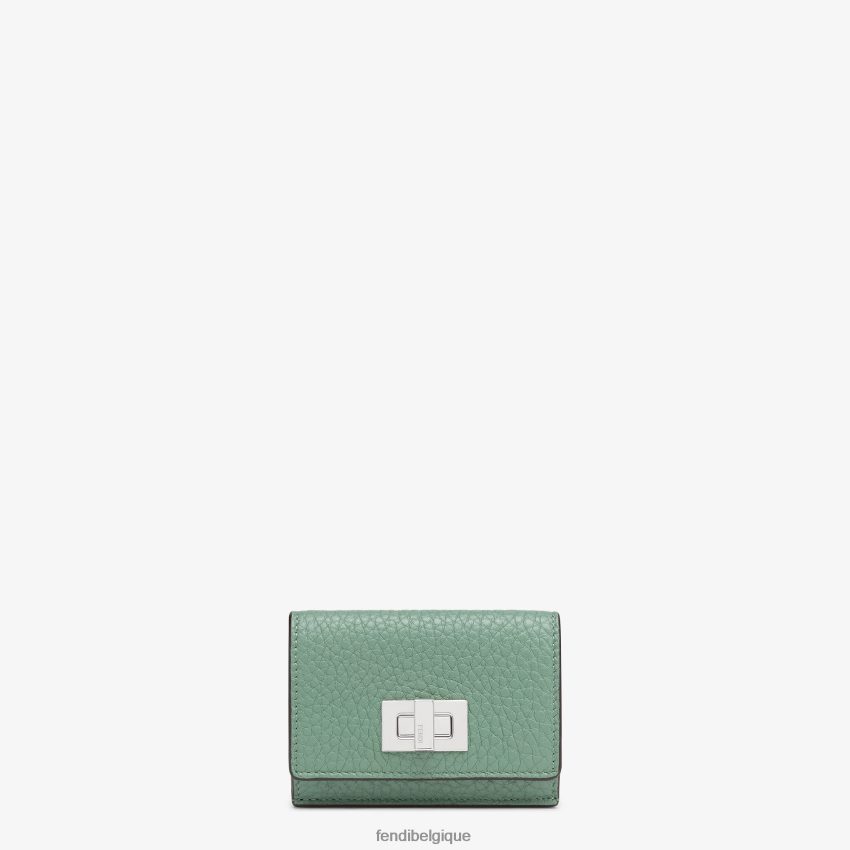 accessoires Fendi portefeuille en cuir menthe vert femmes 8X8J2J1542 Fendi Lunette De Soleil
