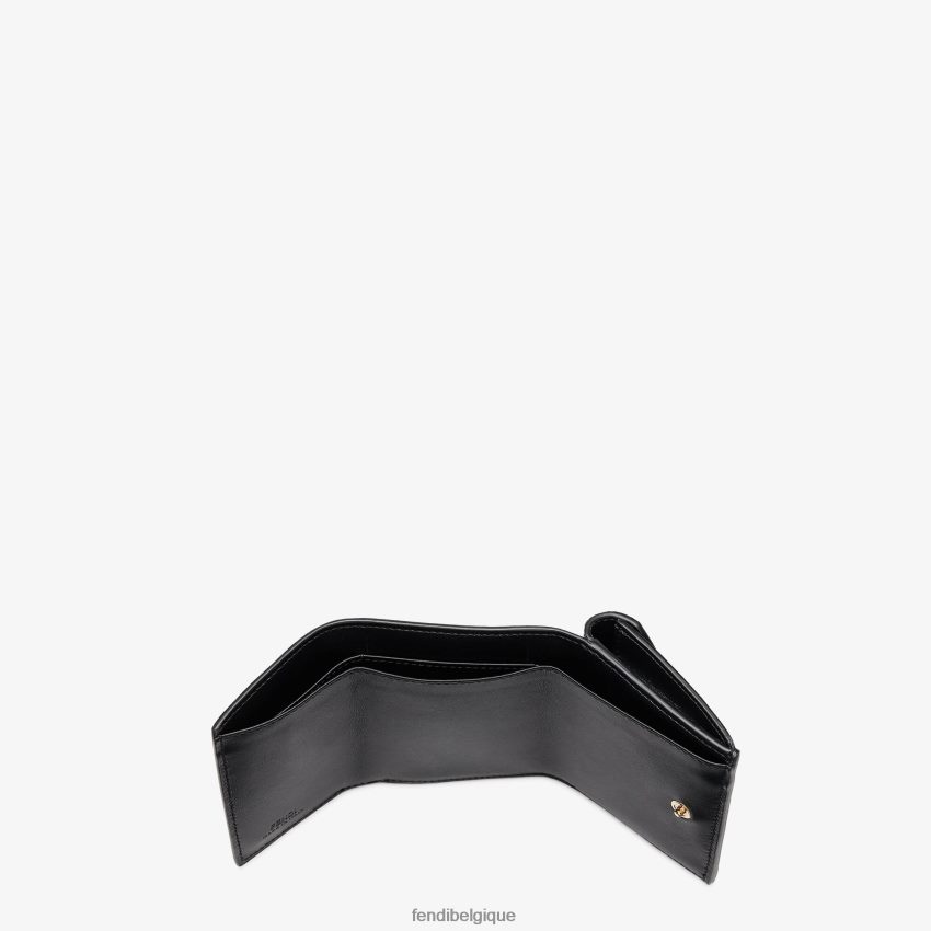 accessoires Fendi portefeuille en cuir à trois volets micro ff diamants noir femmes 8X8J2J1470 Fendi Lunette De Soleil