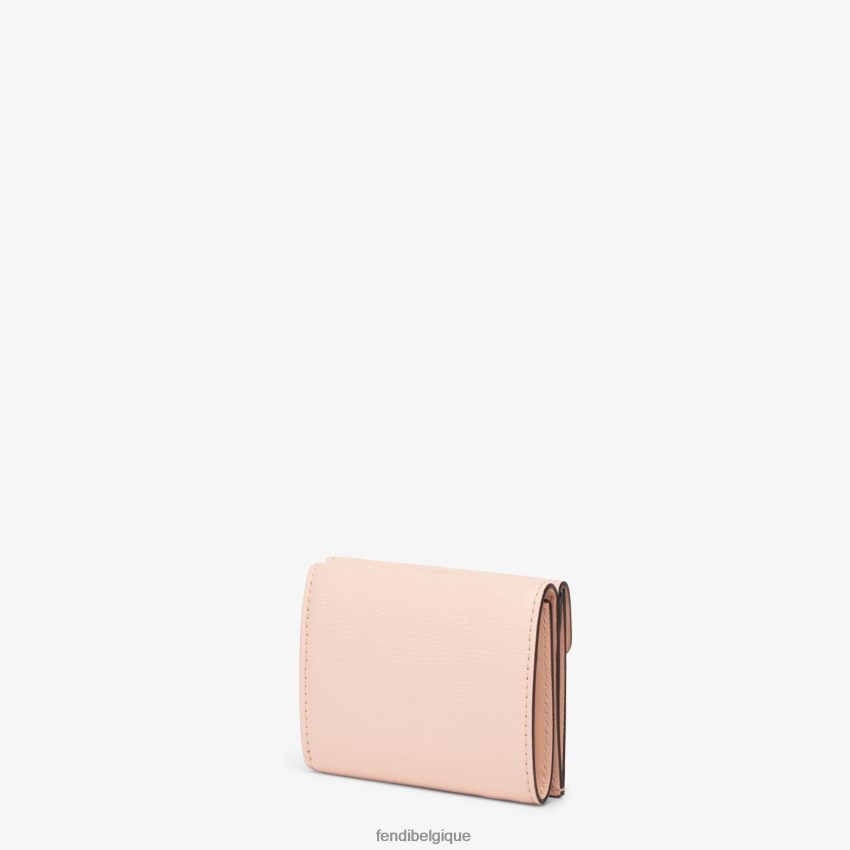 accessoires Fendi portefeuille en cuir à trois volets rose femmes 8X8J2J1586 Fendi Belgique