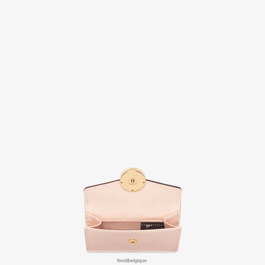accessoires Fendi portefeuille en cuir à trois volets rose femmes 8X8J2J1586 Fendi Belgique
