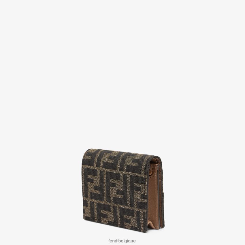 accessoires Fendi portefeuille en tissu brun femmes 8X8J2J1493 Fendi Belgique