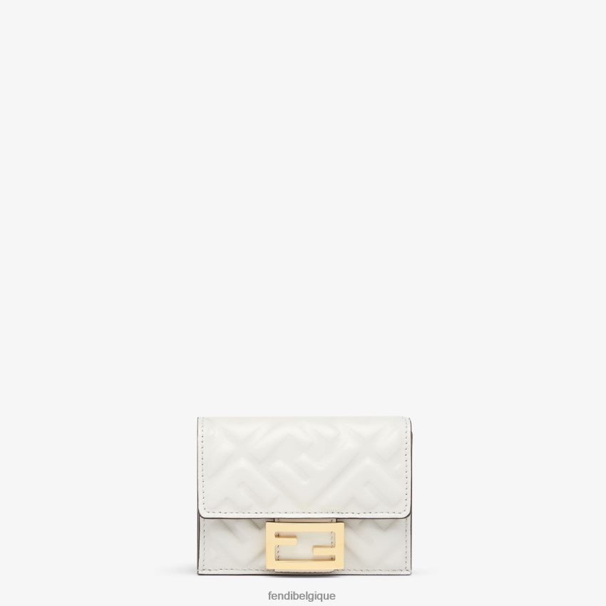 accessoires Fendi portefeuille ff en cuir nappa blanc femmes 8X8J2J1524 Fendi Lunette De Soleil