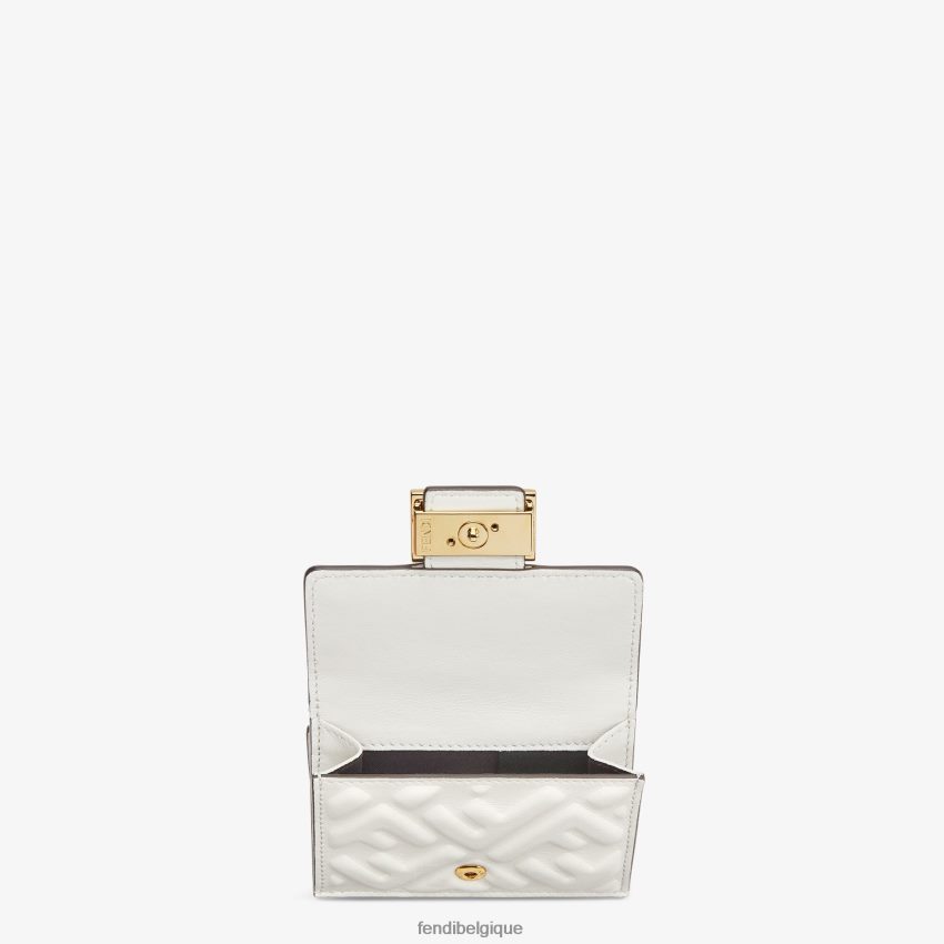 accessoires Fendi portefeuille ff en cuir nappa blanc femmes 8X8J2J1524 Fendi Lunette De Soleil
