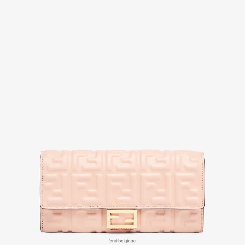 accessoires Fendi portefeuille ff en cuir nappa rose femmes 8X8J2J1527 Fendi Lunette De Soleil