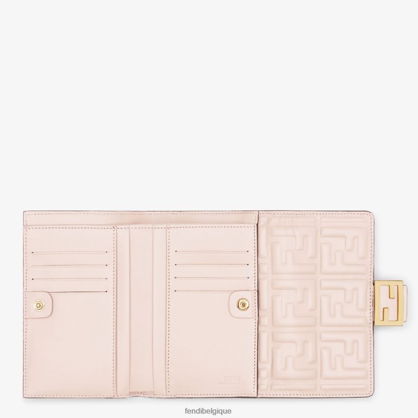 accessoires Fendi portefeuille ff en cuir nappa rose femmes 8X8J2J1545 Fendi Lunette De Soleil