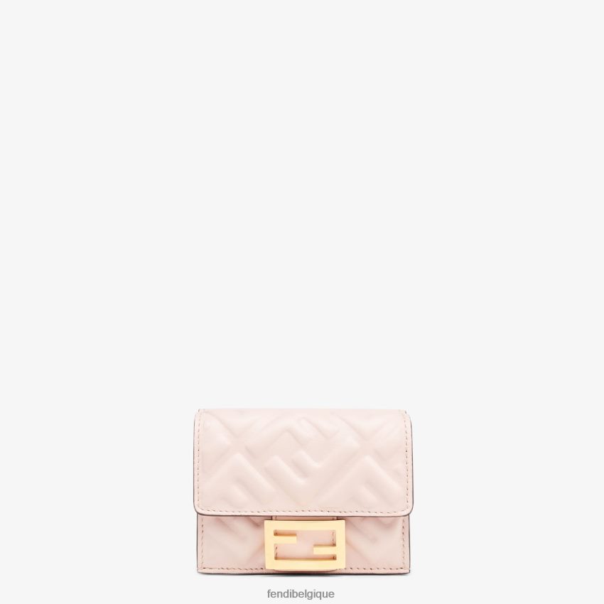 accessoires Fendi portefeuille ff en cuir nappa rose femmes 8X8J2J1546 Fendi Sac
