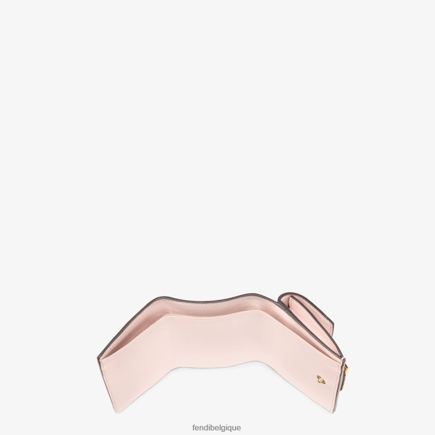 accessoires Fendi portefeuille ff en cuir nappa rose femmes 8X8J2J1546 Fendi Sac