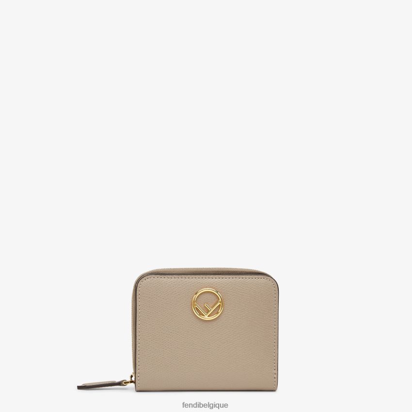 accessoires Fendi portefeuille moyen en cuir à fermeture éclair beige femmes 8X8J2J1591 Fendi Sac