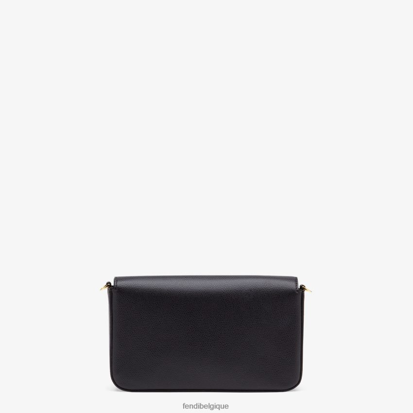 accessoires Fendi portefeuille sur chaîne avec pochettes mini-sac en cuir noir femmes 8X8J2J1585 Fendi Sac