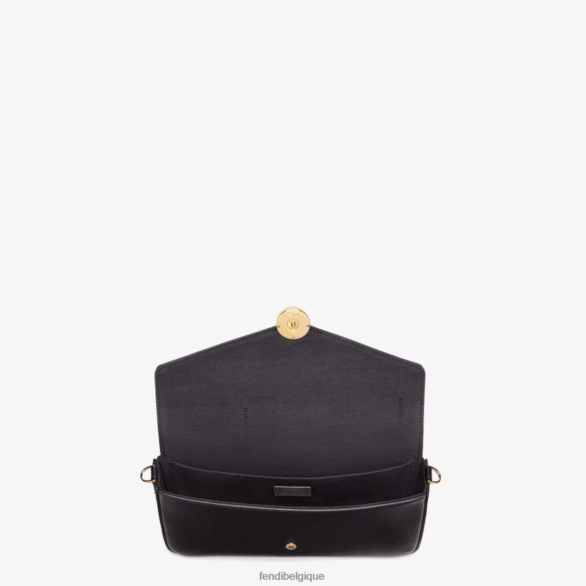 accessoires Fendi portefeuille sur chaîne avec pochettes mini-sac en cuir noir femmes 8X8J2J1585 Fendi Sac