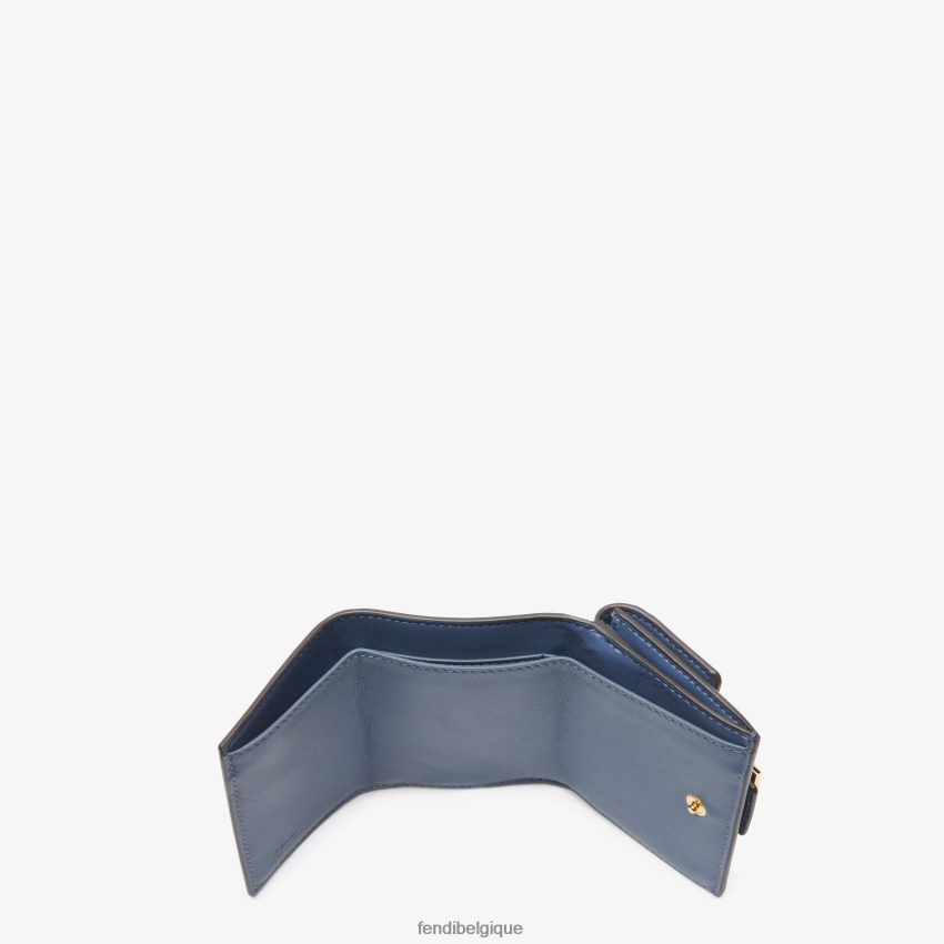 accessoires Fendi portefeuille à trois volets en cuir nappa micro baguette bleu femmes 8X8J2J1497 Fendi Lunette De Soleil