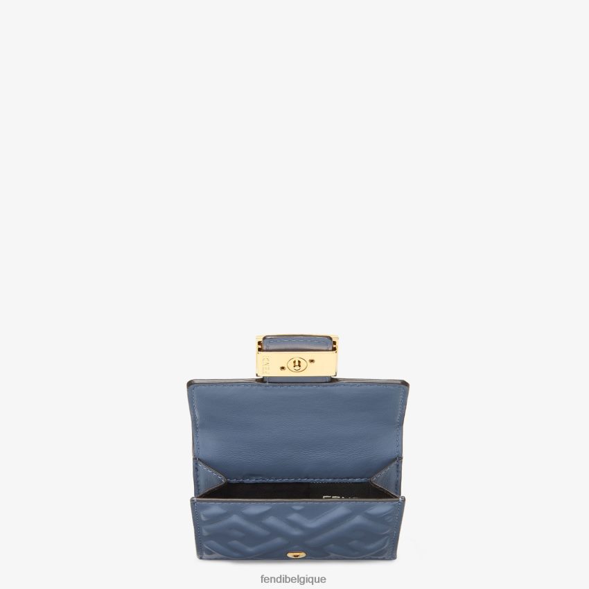 accessoires Fendi portefeuille à trois volets en cuir nappa micro baguette bleu femmes 8X8J2J1497 Fendi Lunette De Soleil