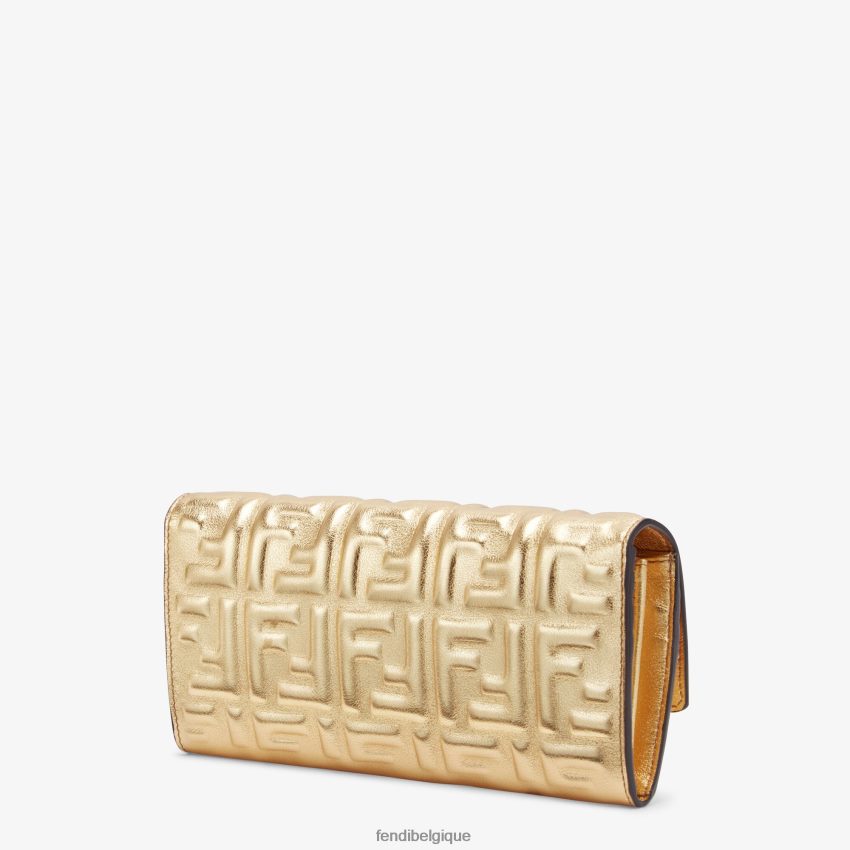 accessoires Fendi un portefeuille en cuir or femmes 8X8J2J1576 Fendi Sac