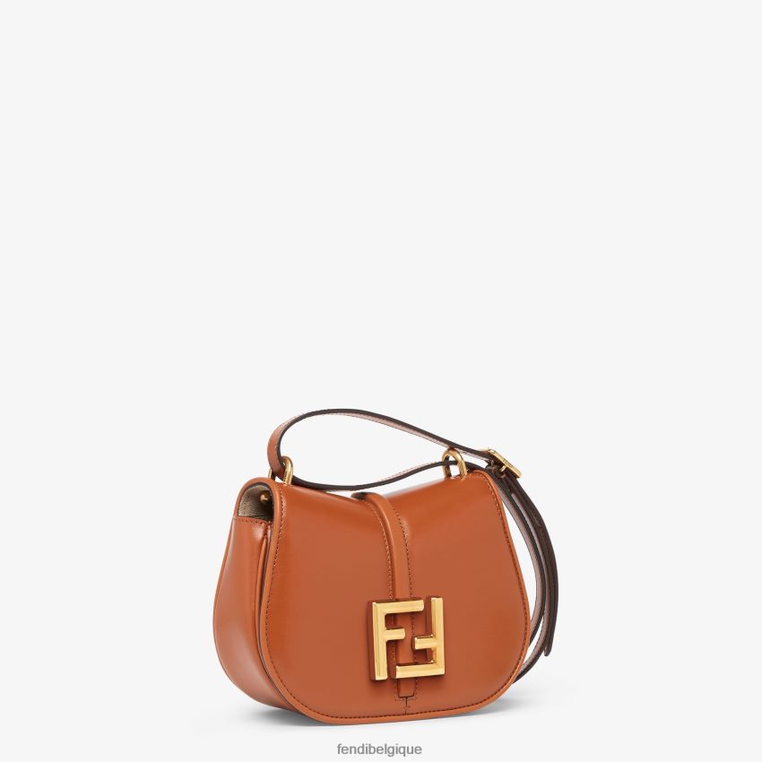 accessoires Fendi allez mini sac en cuir brun femmes 8X8J2J536 Fendi Belgique