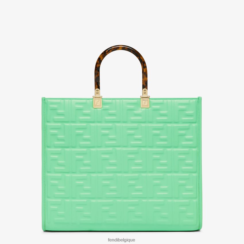 accessoires Fendi cabas en cuir avec motif ff vert femmes 8X8J2J728 Fendi Belgique