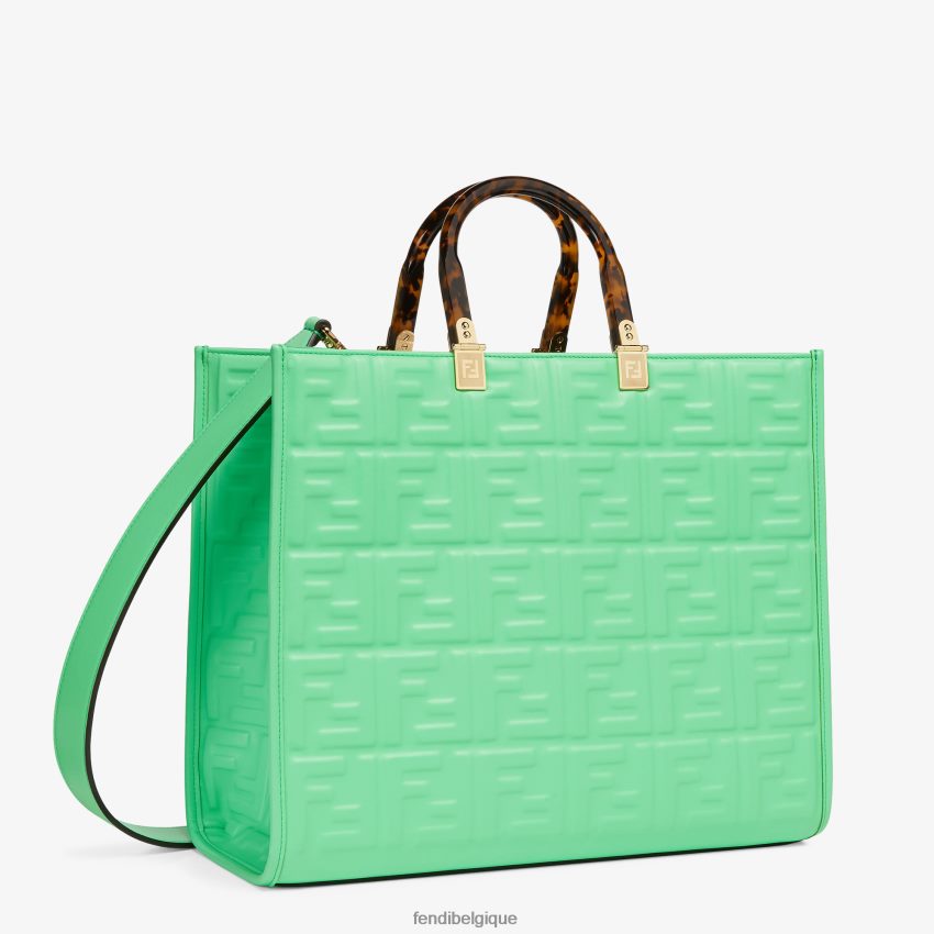 accessoires Fendi cabas en cuir avec motif ff vert femmes 8X8J2J728 Fendi Belgique