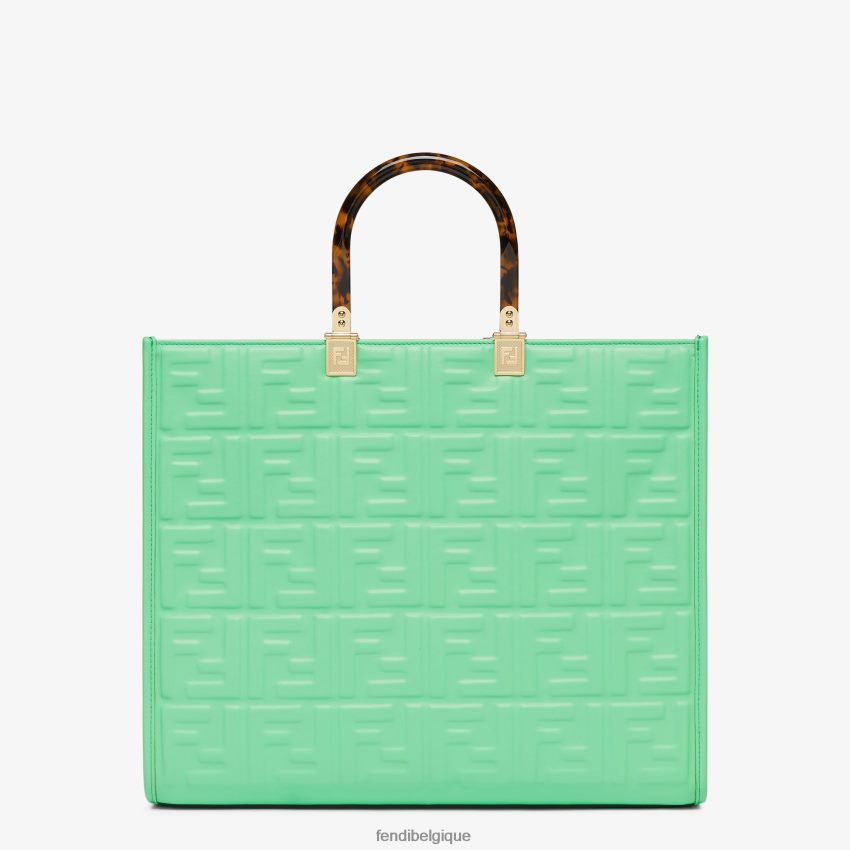 accessoires Fendi cabas en cuir avec motif ff vert femmes 8X8J2J728 Fendi Belgique