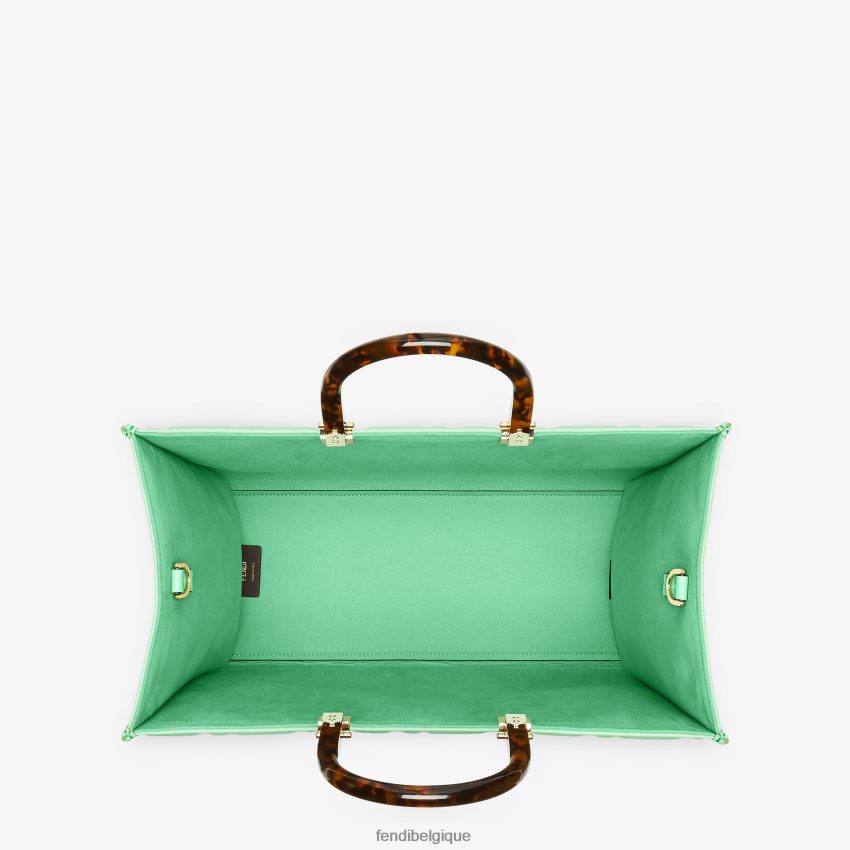 accessoires Fendi cabas en cuir avec motif ff vert femmes 8X8J2J728 Fendi Belgique