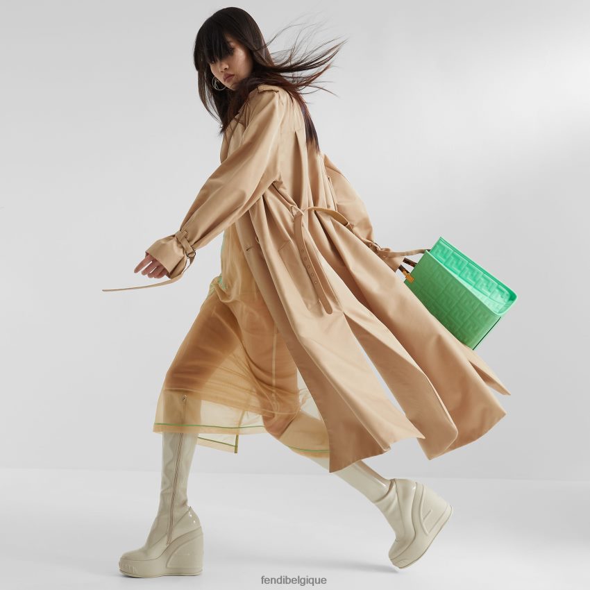 accessoires Fendi cabas en cuir avec motif ff vert femmes 8X8J2J728 Fendi Belgique