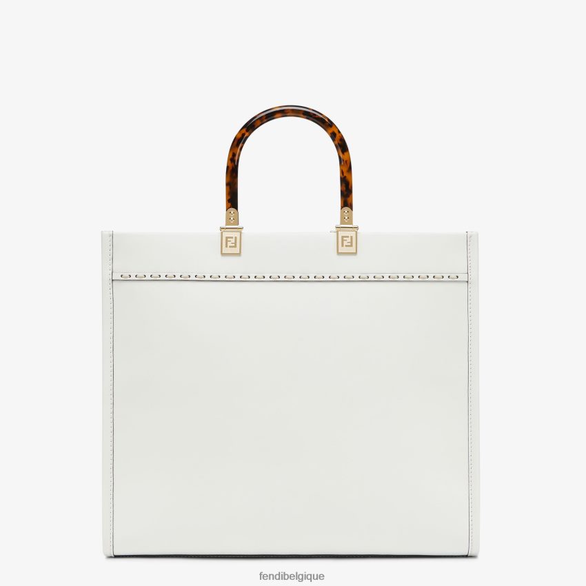 accessoires Fendi cabas en cuir et élaphe blanc femmes 8X8J2J822 Fendi Lunette De Soleil