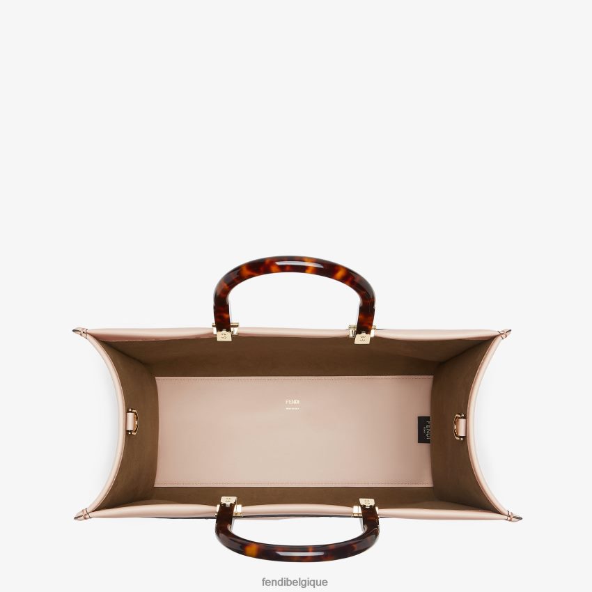 accessoires Fendi cabas en cuir pâle rose femmes 8X8J2J863 Fendi Belgique