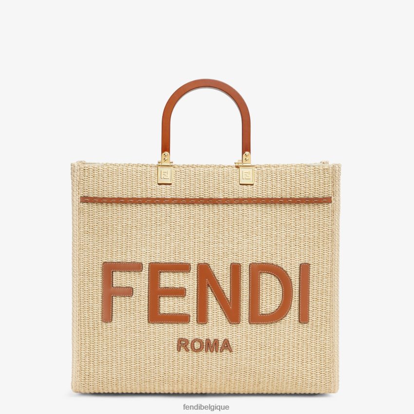 accessoires Fendi cabas en paille naturelle beige femmes 8X8J2J594 Fendi Lunette De Soleil