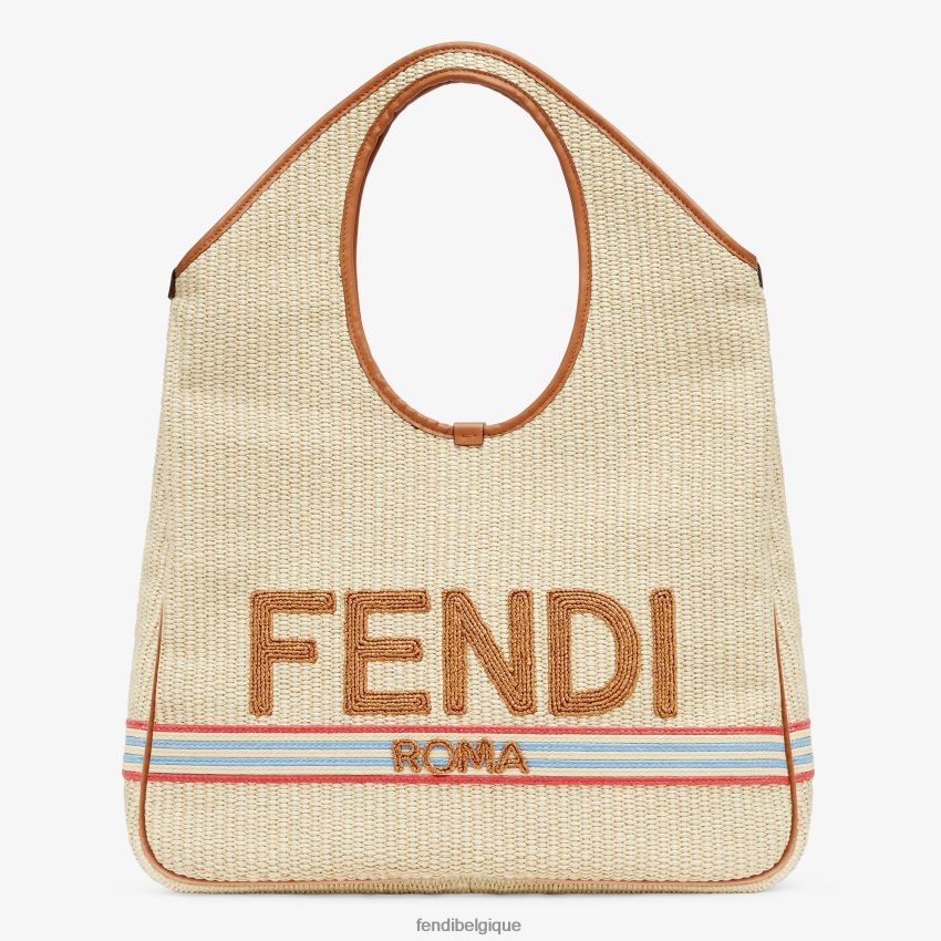 accessoires Fendi cabas en paille naturelle beige femmes 8X8J2J596 Fendi Belgique