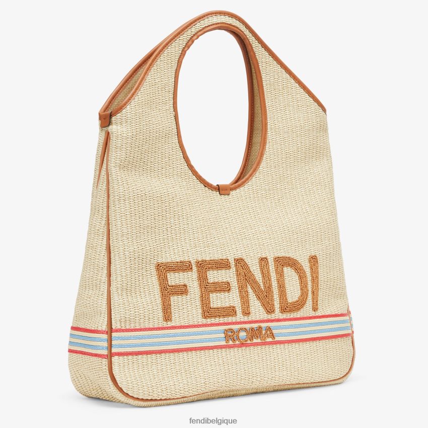 accessoires Fendi cabas en paille naturelle beige femmes 8X8J2J596 Fendi Belgique