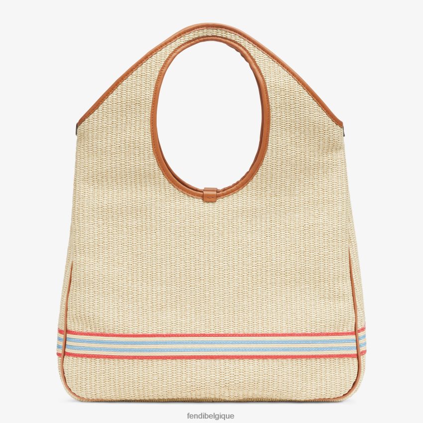 accessoires Fendi cabas en paille naturelle beige femmes 8X8J2J596 Fendi Belgique