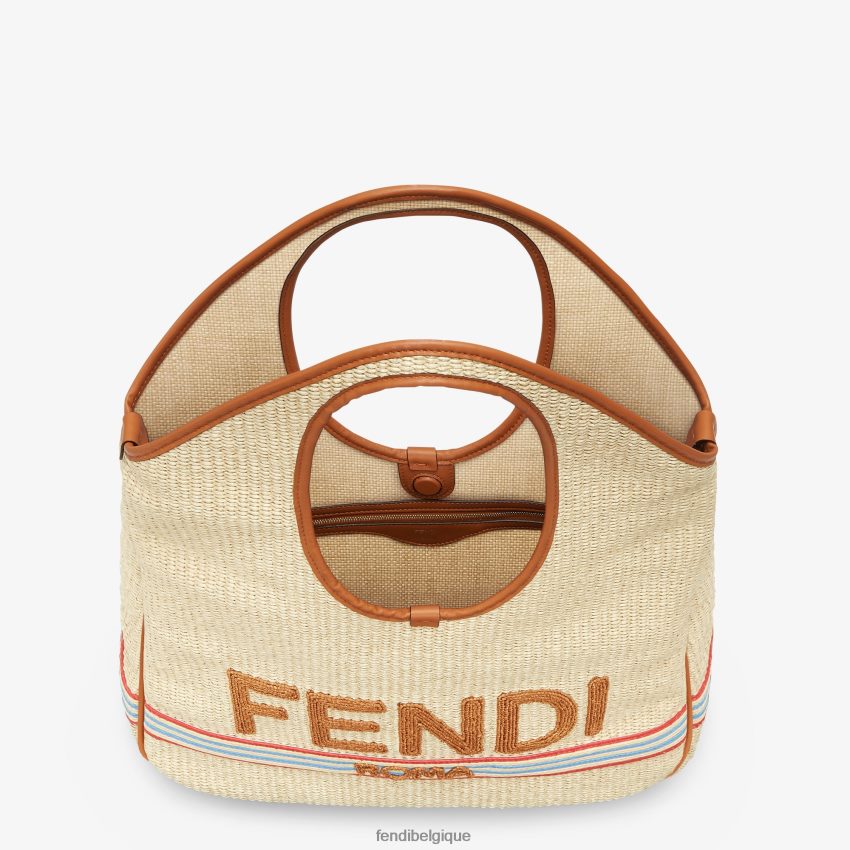 accessoires Fendi cabas en paille naturelle beige femmes 8X8J2J596 Fendi Belgique