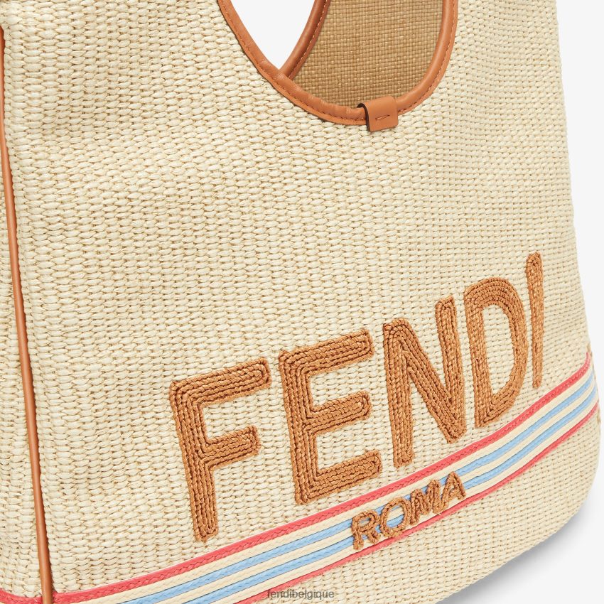 accessoires Fendi cabas en paille naturelle beige femmes 8X8J2J596 Fendi Belgique