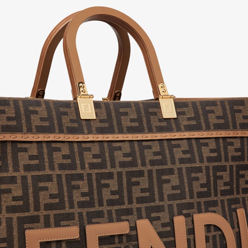 accessoires Fendi cabas en tissu jacquard ff brun femmes 8X8J2J533 Fendi Belgique