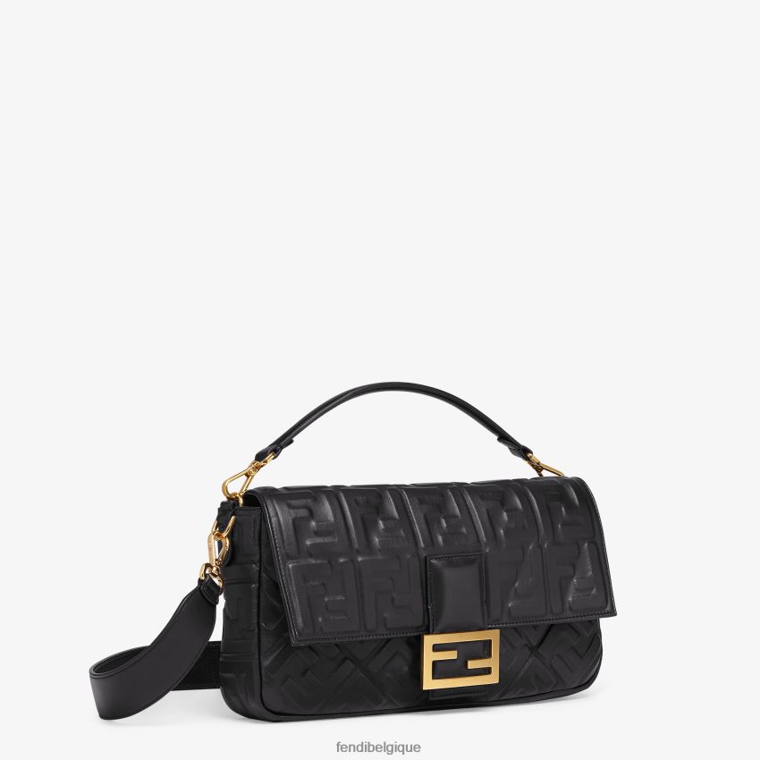 accessoires Fendi grand sac baguette en cuir noir femmes 8X8J2J550 Fendi Sac