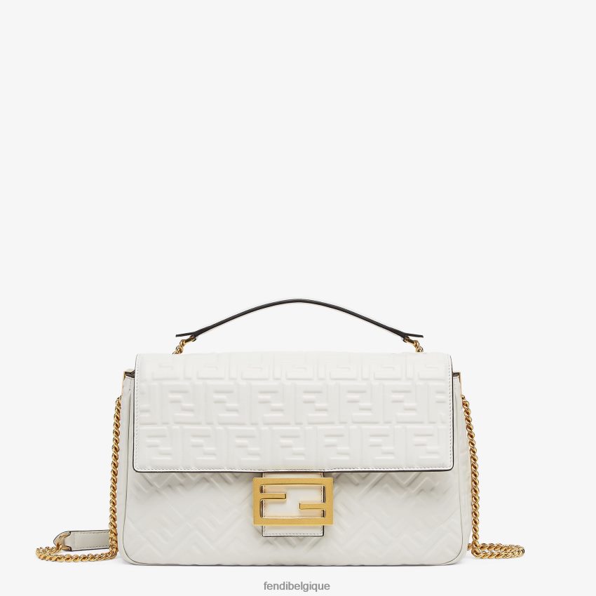 accessoires Fendi grand sac en cuir nappa à chaîne baguette blanc femmes 8X8J2J873 Fendi Lunette De Soleil