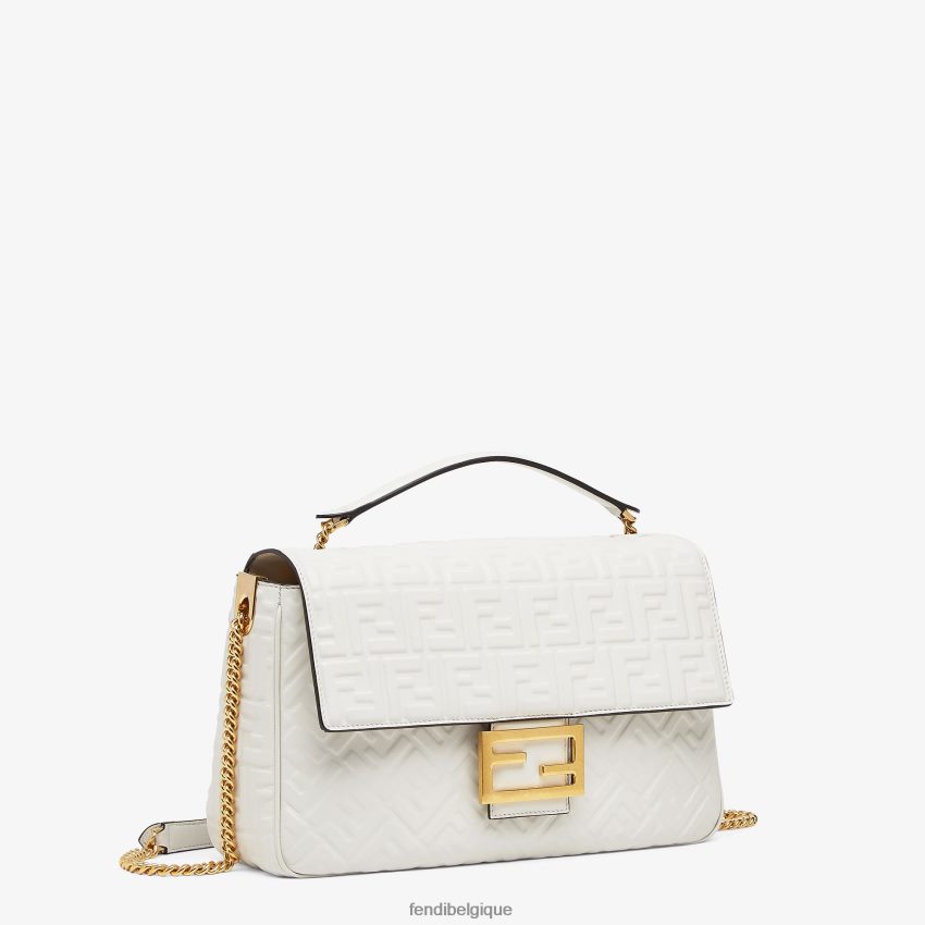 accessoires Fendi grand sac en cuir nappa à chaîne baguette blanc femmes 8X8J2J873 Fendi Lunette De Soleil