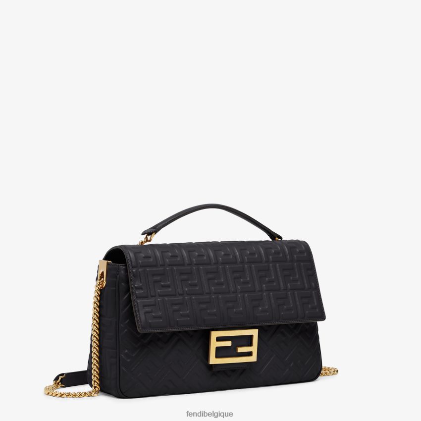 accessoires Fendi grand sac en cuir nappa à chaîne baguette noir femmes 8X8J2J911 Fendi Belgique