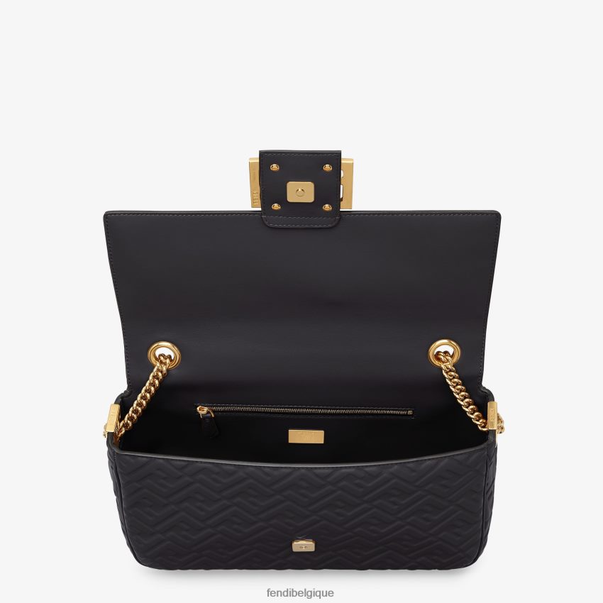 accessoires Fendi grand sac en cuir nappa à chaîne baguette noir femmes 8X8J2J911 Fendi Belgique