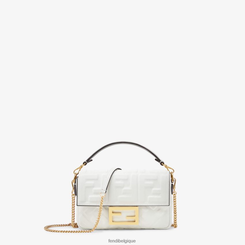 accessoires Fendi mini sac baguette en cuir blanc femmes 8X8J2J762 Fendi Lunette De Soleil