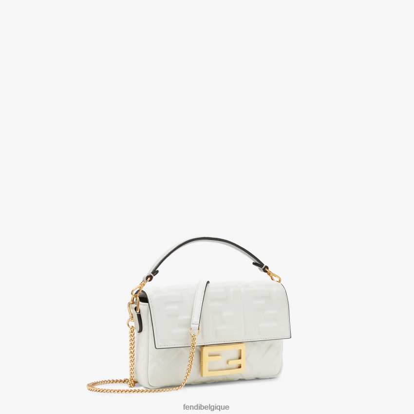 accessoires Fendi mini sac baguette en cuir blanc femmes 8X8J2J762 Fendi Lunette De Soleil