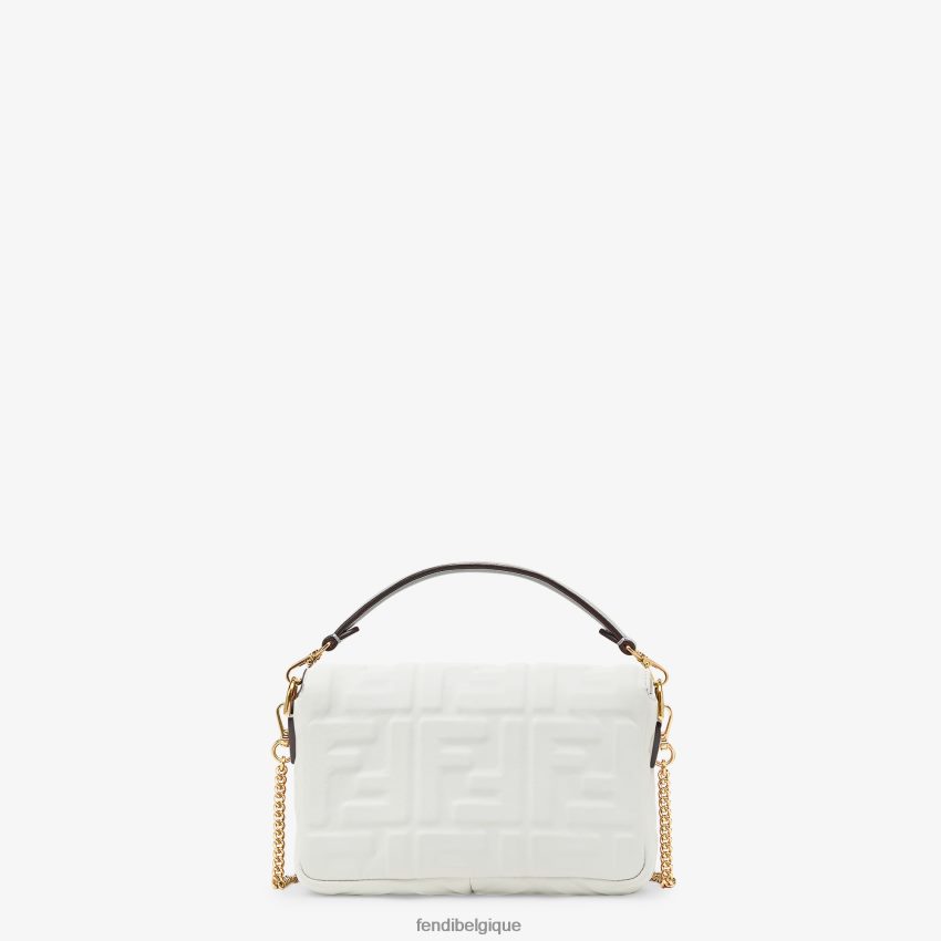 accessoires Fendi mini sac baguette en cuir blanc femmes 8X8J2J762 Fendi Lunette De Soleil