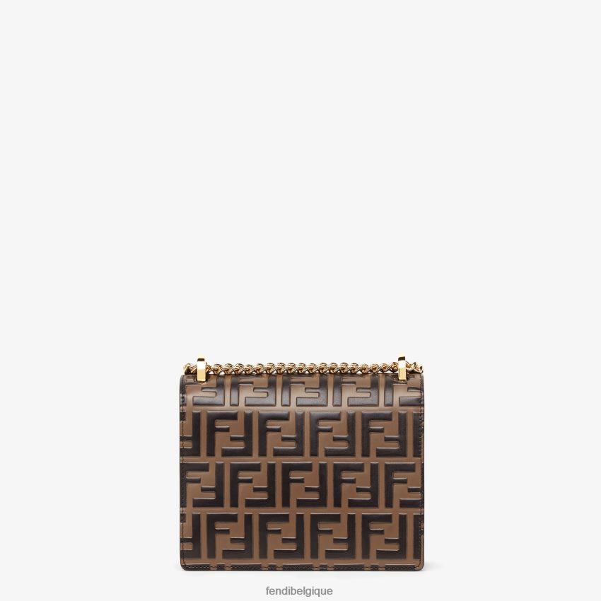 accessoires Fendi mini-sac en cuir kan u petit brun femmes 8X8J2J547 Fendi Sac