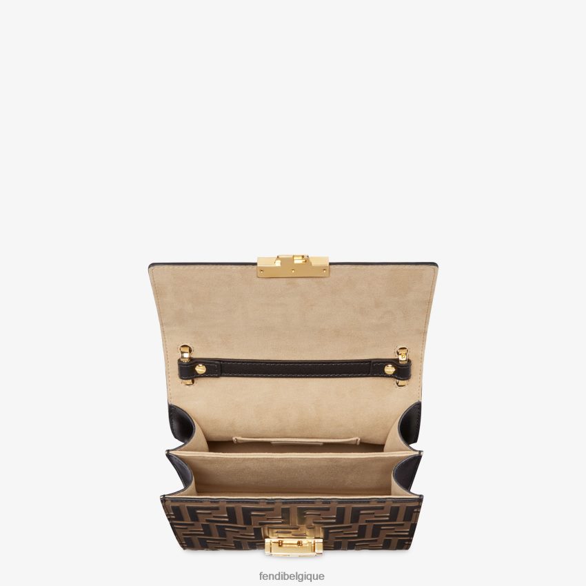 accessoires Fendi mini-sac en cuir kan u petit brun femmes 8X8J2J547 Fendi Sac