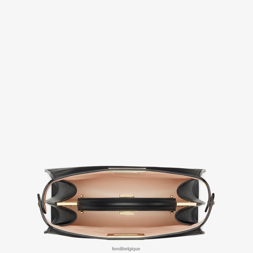 accessoires Fendi peekaboo iseeu sac en cuir moyen rose noire femmes 8X8J2J562 Fendi Sac