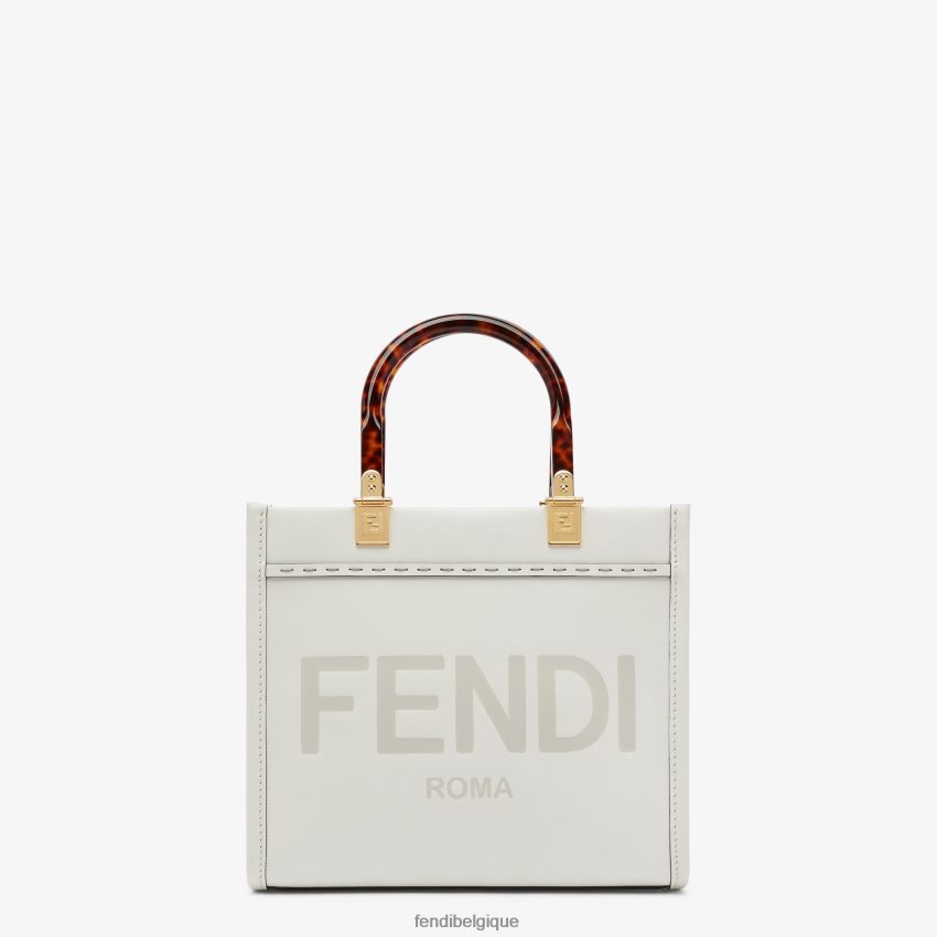 accessoires Fendi petit cabas en cuir sunshine blanc femmes 8X8J2J642 Fendi Lunette De Soleil